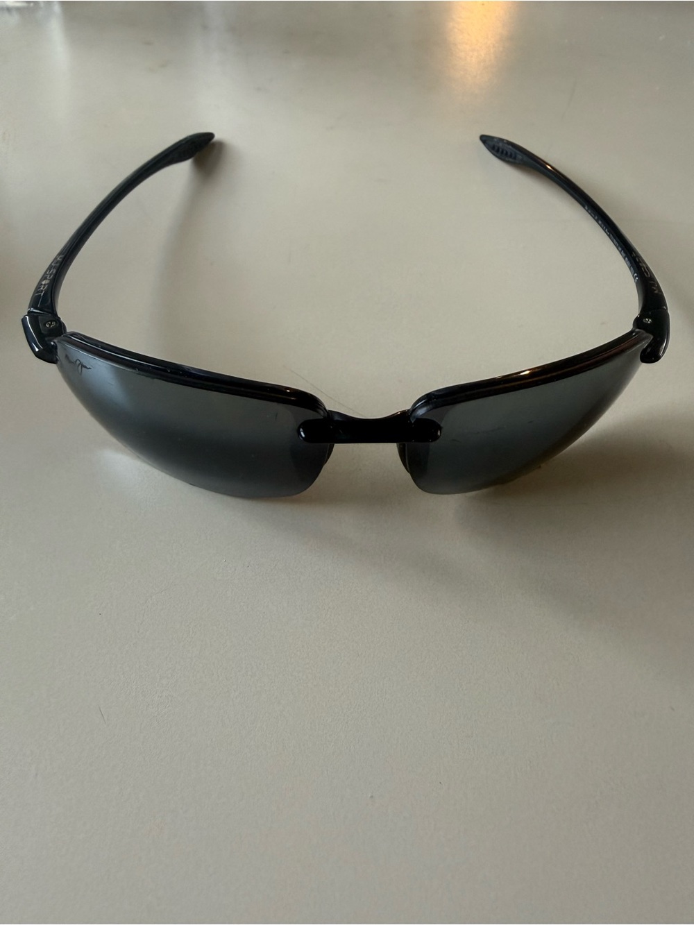 Maui Jim Men's Black Semi-Rimless Sport Sunglasses